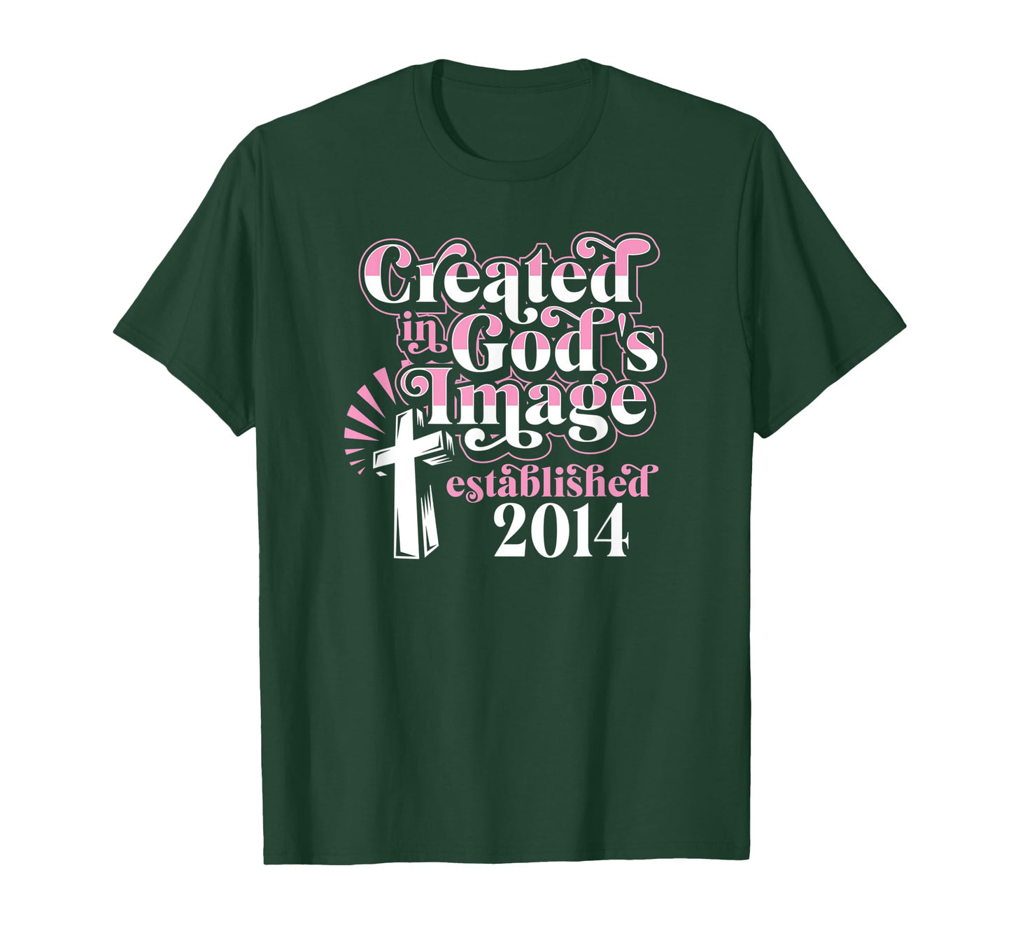 Created In Gods Image Established 2014 Christian Birthday T-Shirt