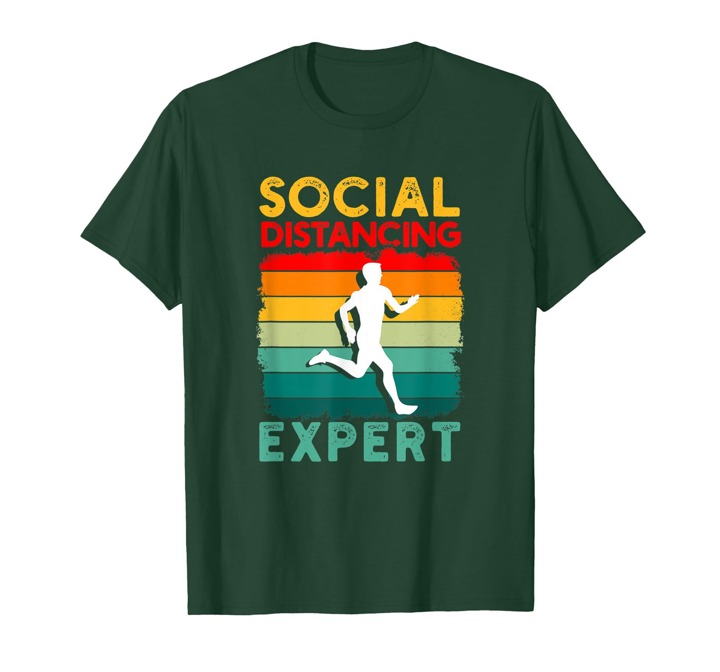 Running Sports Pun Social Distancing Expert Funny Runner T-Shirt