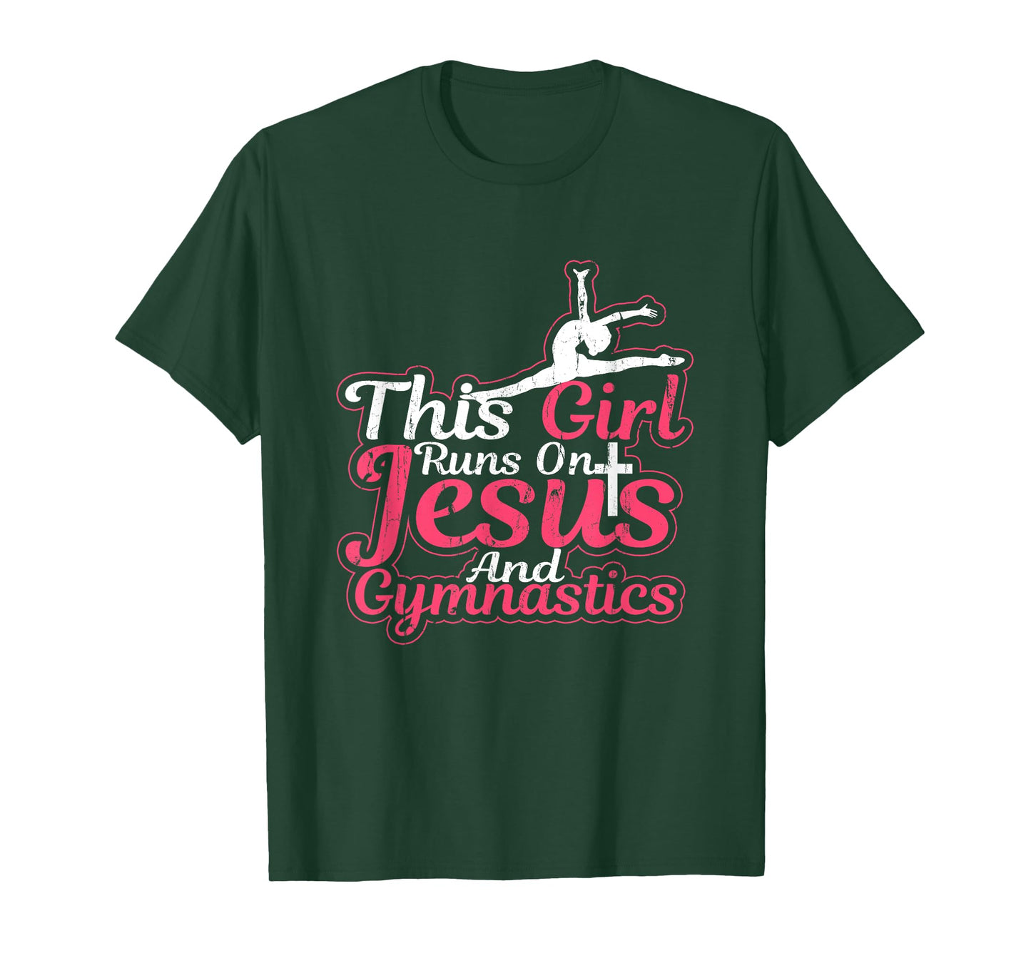 This Girl Runs On Jesus And Gymnastics T Shirt Christian Gym