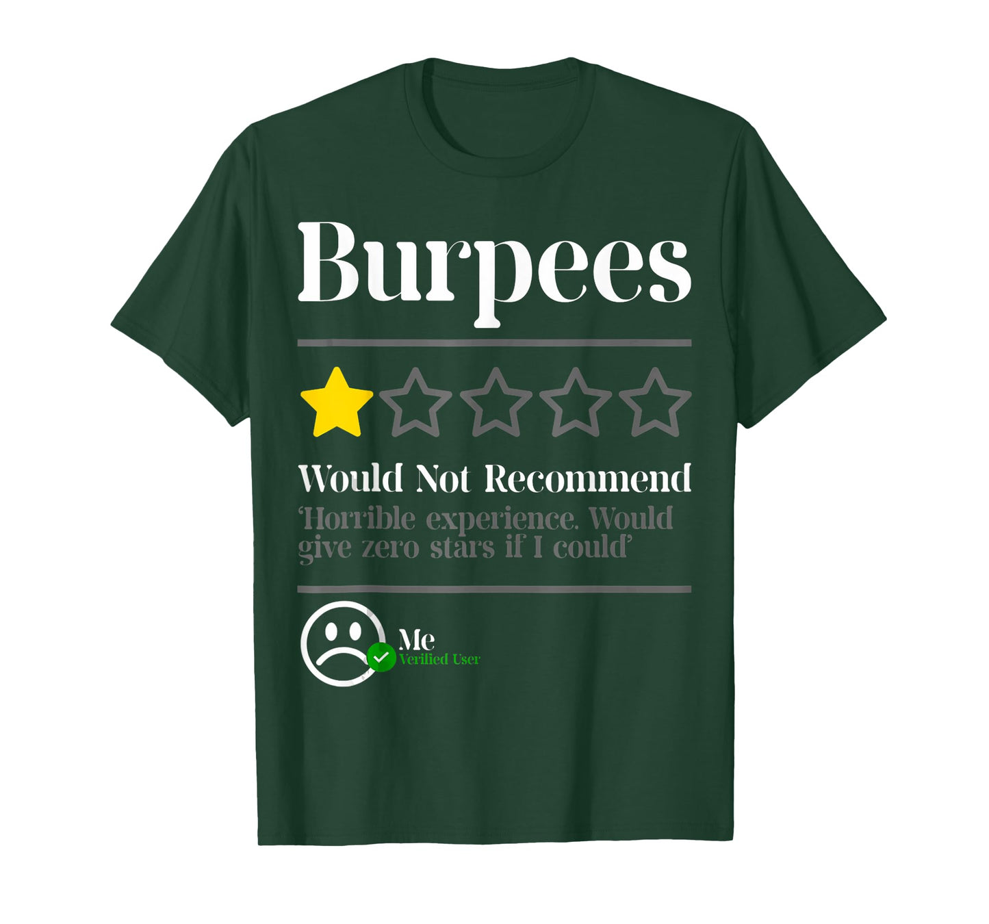 Burpees Do Not Recommend Star Rating Funny Gym Workout T-Shirt