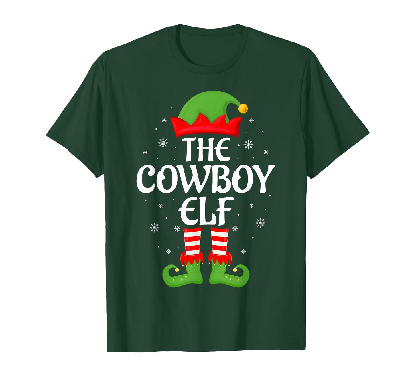 Cowboy Elf Xmas Family Matching Elf Squad Christmas T-Shirt