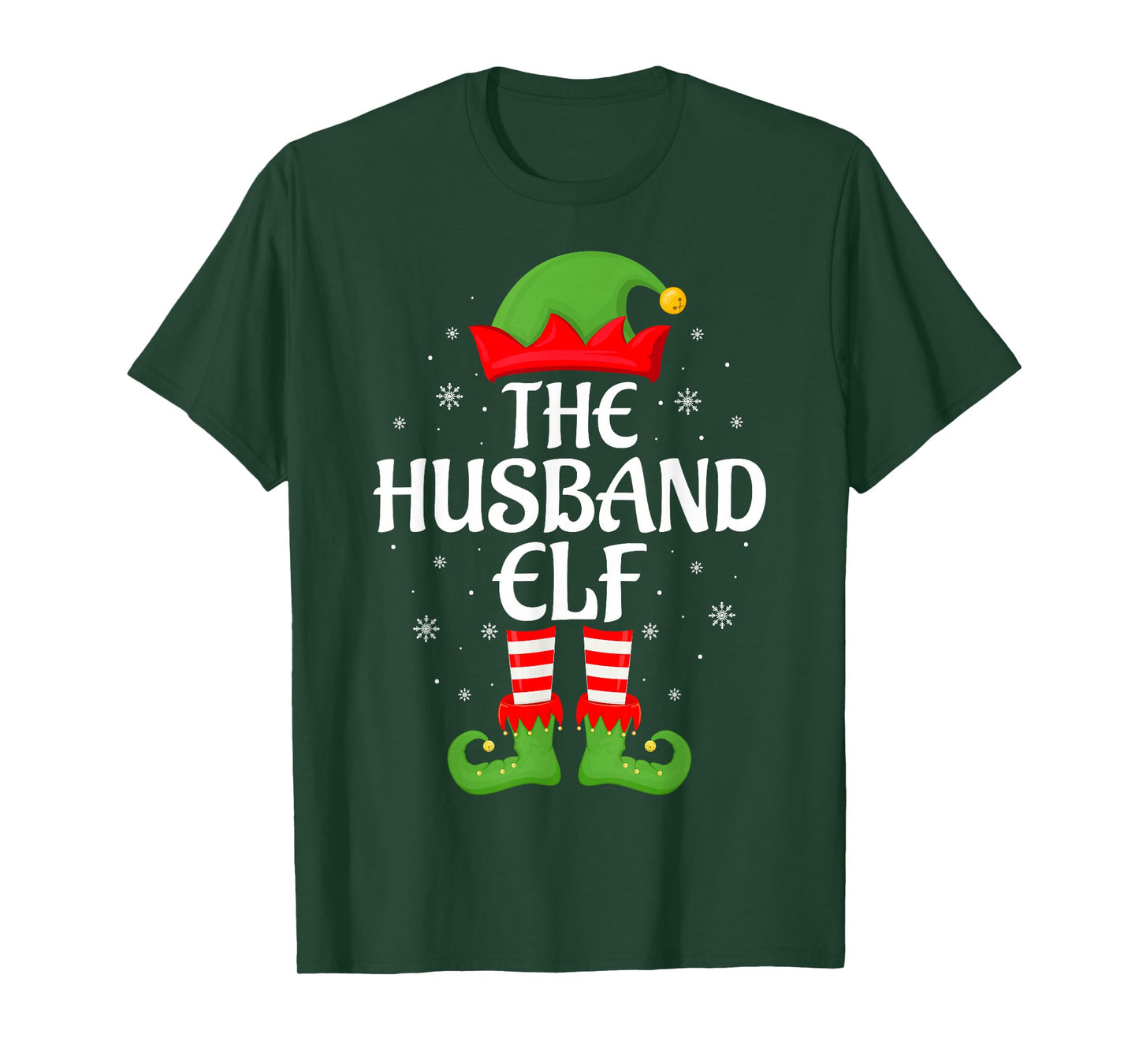Husband Elf Xmas Family Matching Elf Squad Christmas T-Shirt