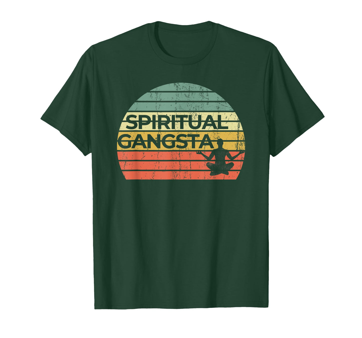 Vintage Retro Sunset Funny Yoga | Spiritual Gangsta T-Shirt
