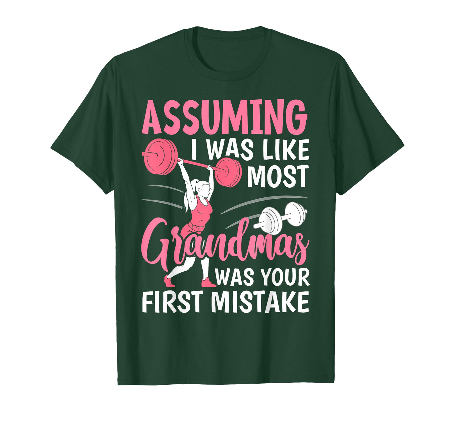 Cherished Moms Collection for Mother's Day Assuming I Was Like Most Grandmas Fitness Workout Grandma T-Shirt, Small, Black