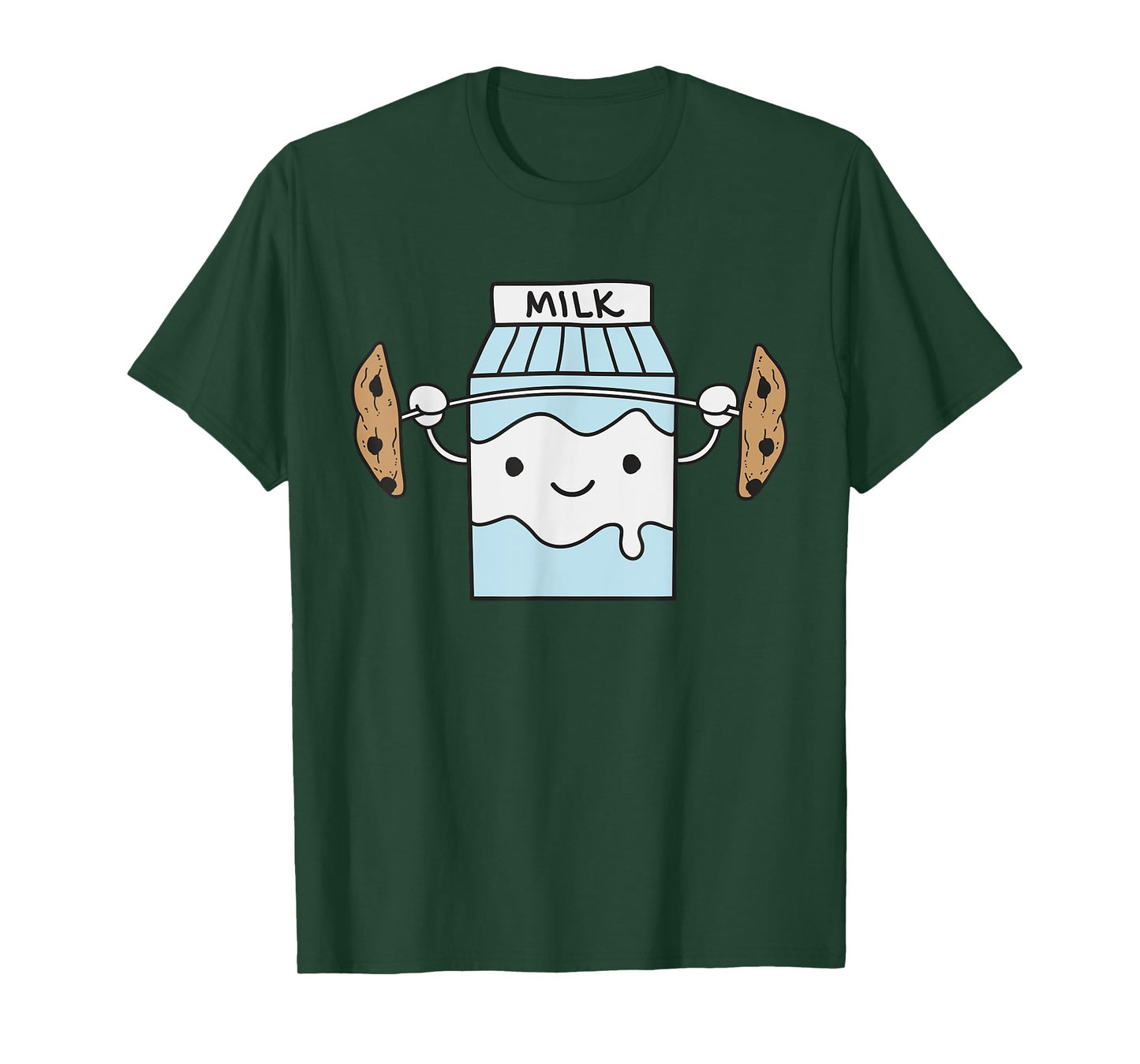 Milk Lifting Cookies Funny Food Snatch Squat Barbell Gym T-Shirt