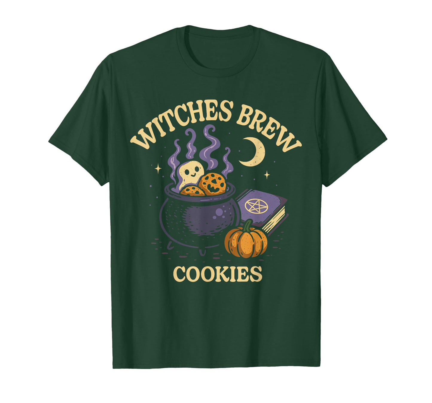 Halloween Witch Cauldron Witches Brew Cookies Funny Ghost T-Shirt