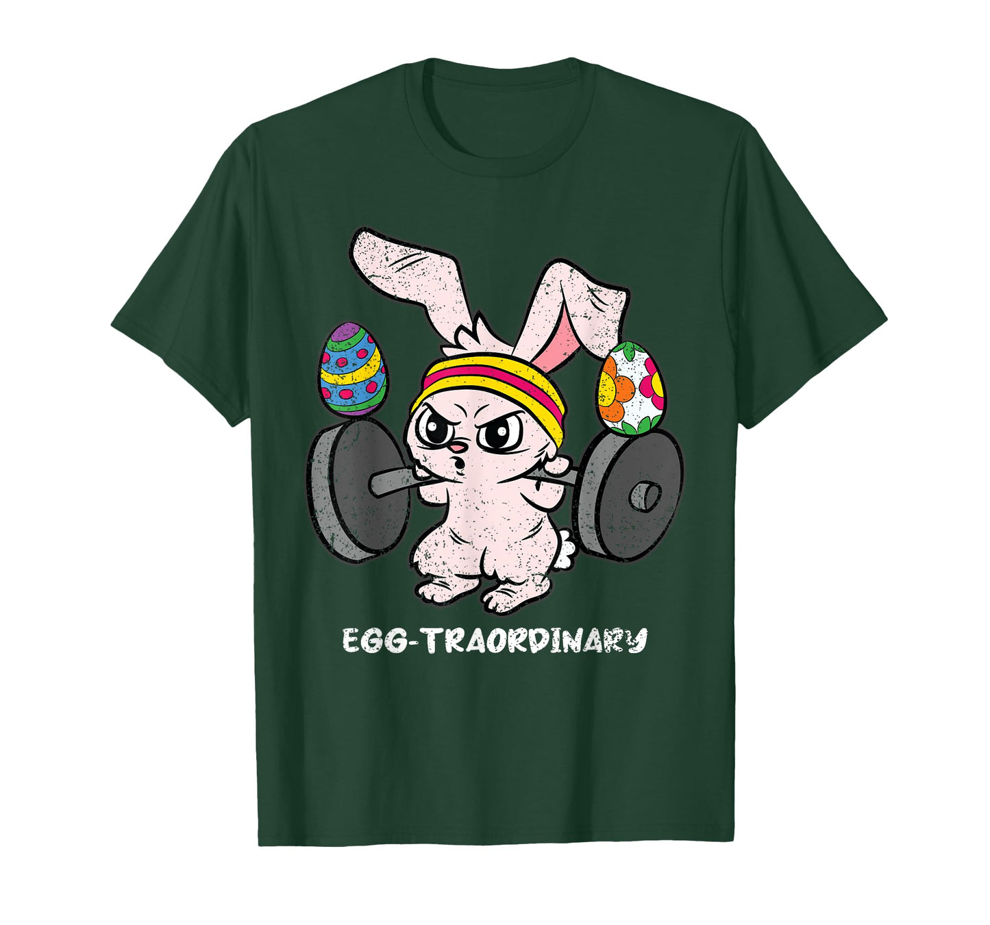 Egg-Traordinary Bunny Weight Lifting Easter Cute Gym Workout T-Shirt