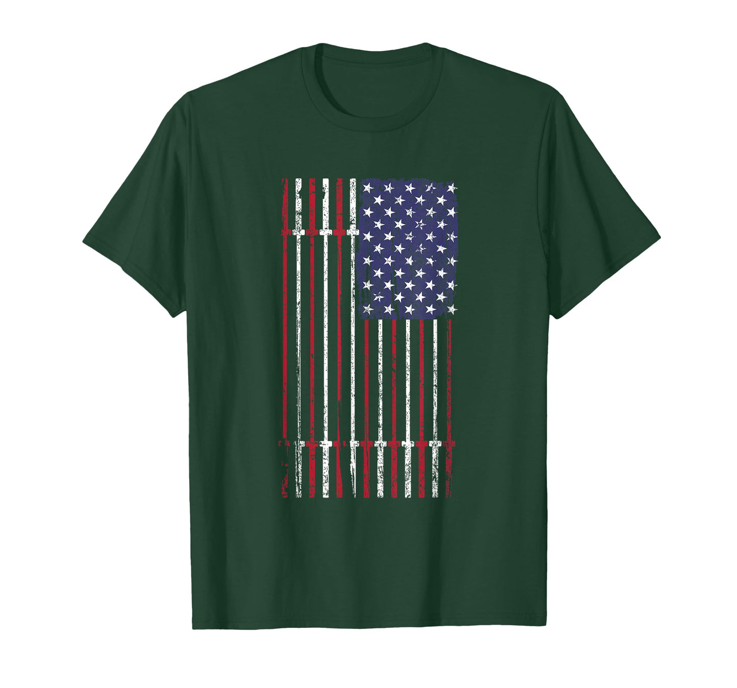 USA Flag Barbell T-Shirt for Women Men