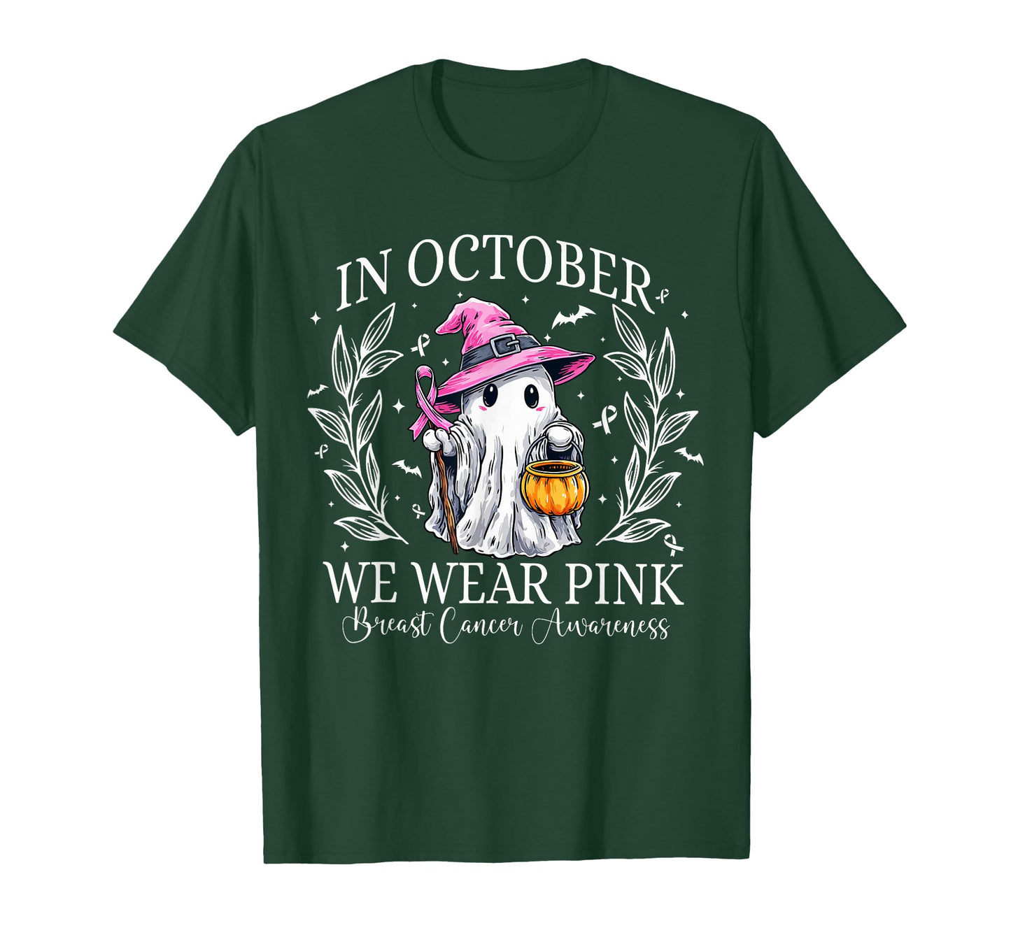 Breast Cancer Awareness Women Girls We Wear Pink in October T-Shirt