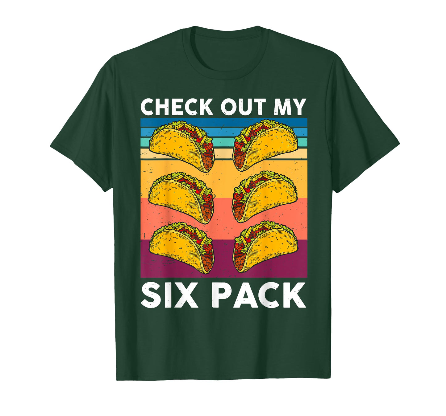 Retro Taco Shirt Check Out My 6-Pack Six Pack Mexican Food T-Shirt