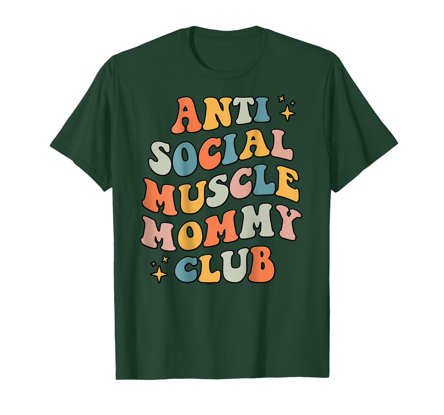 Anti Social Muscle Mommy Club Groovy Pump Cover Funny T-Shirt