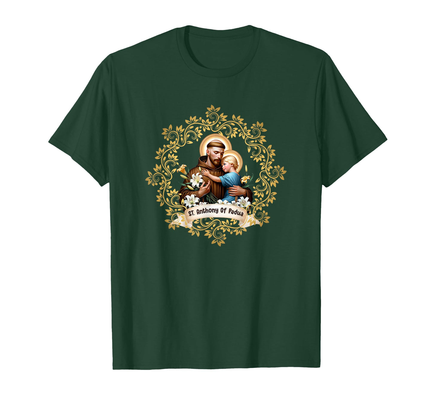 Vintage St Anthony Of Padua Catholic Saint Infant Jesus T-Shirt