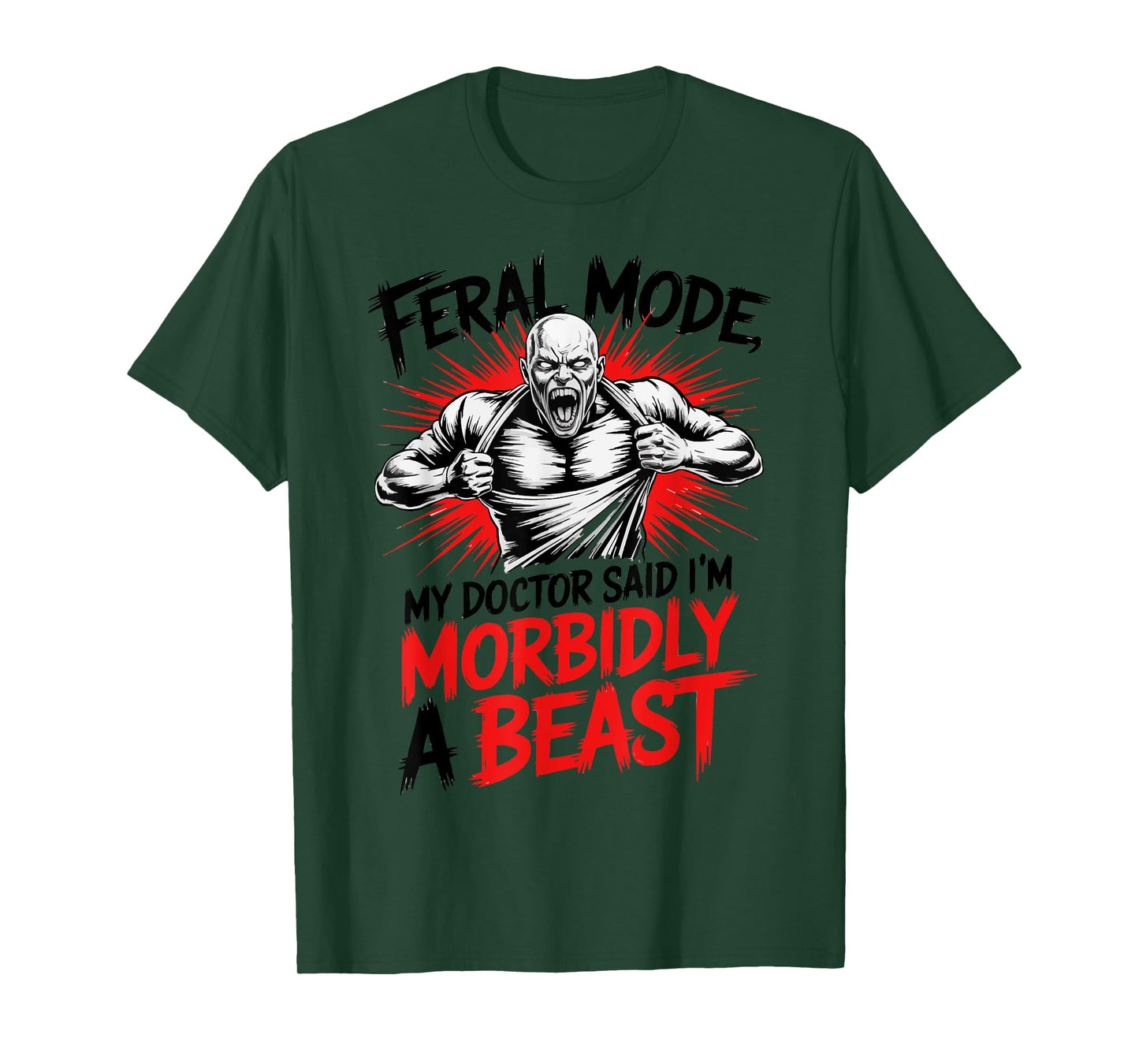 Funny Gym Workout Feral Muscle T-Shirt