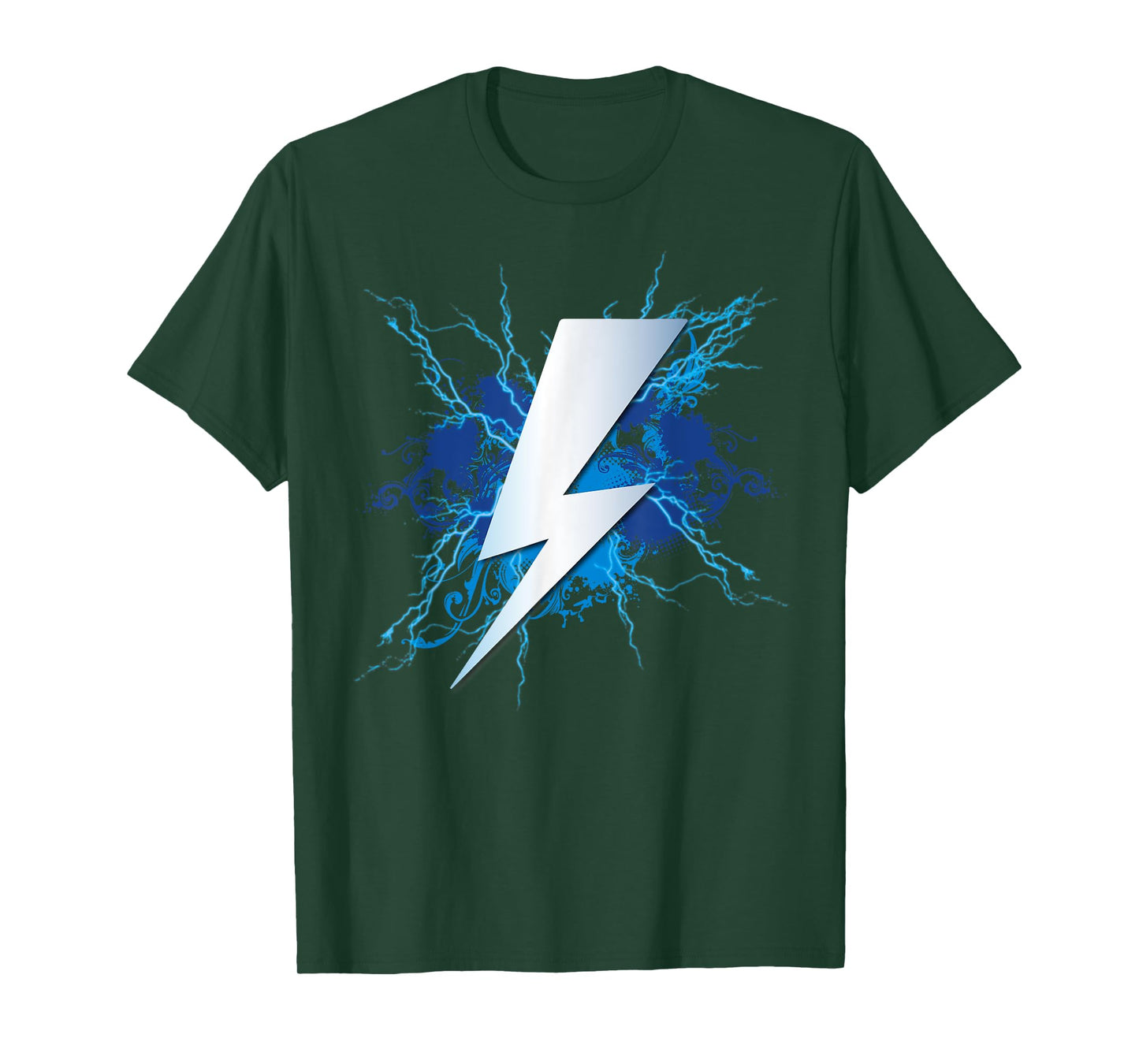 Lightning Graphic and Thunderbolt Design | Blue T-Shirt