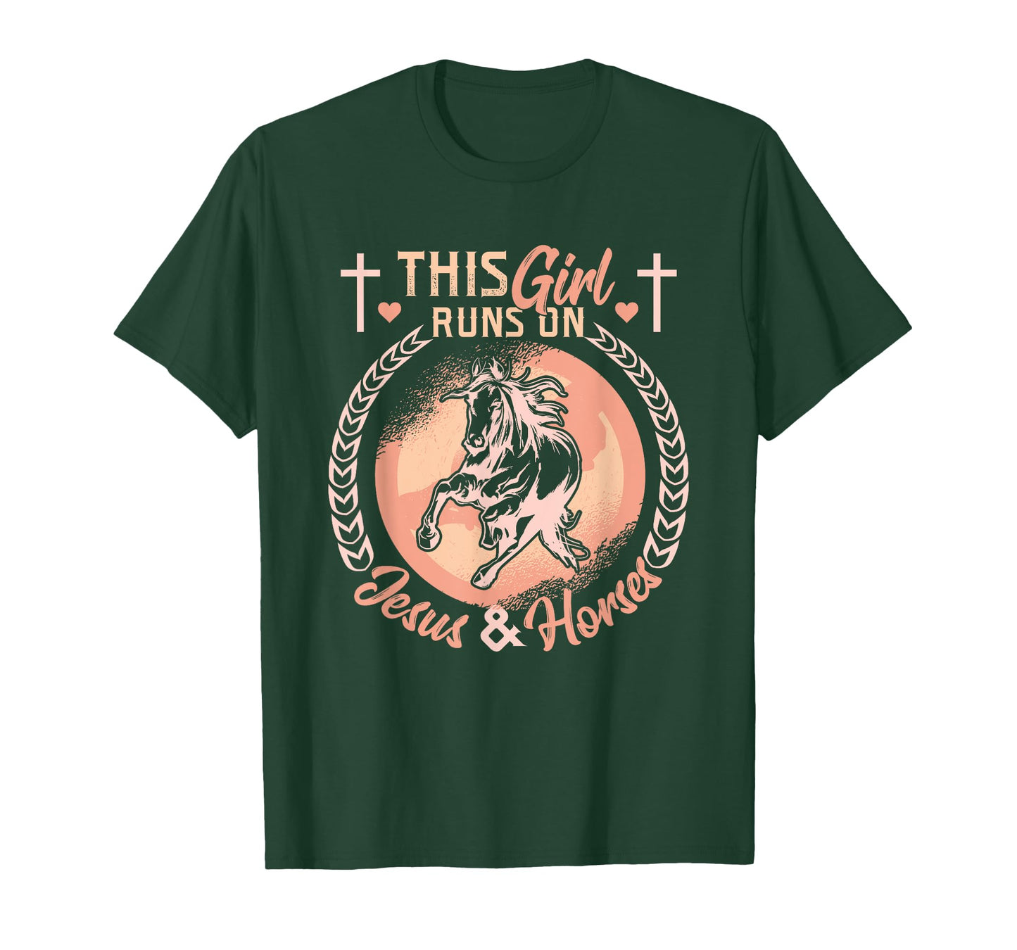 This Girl Runs On Jesus And Horses T-Shirt