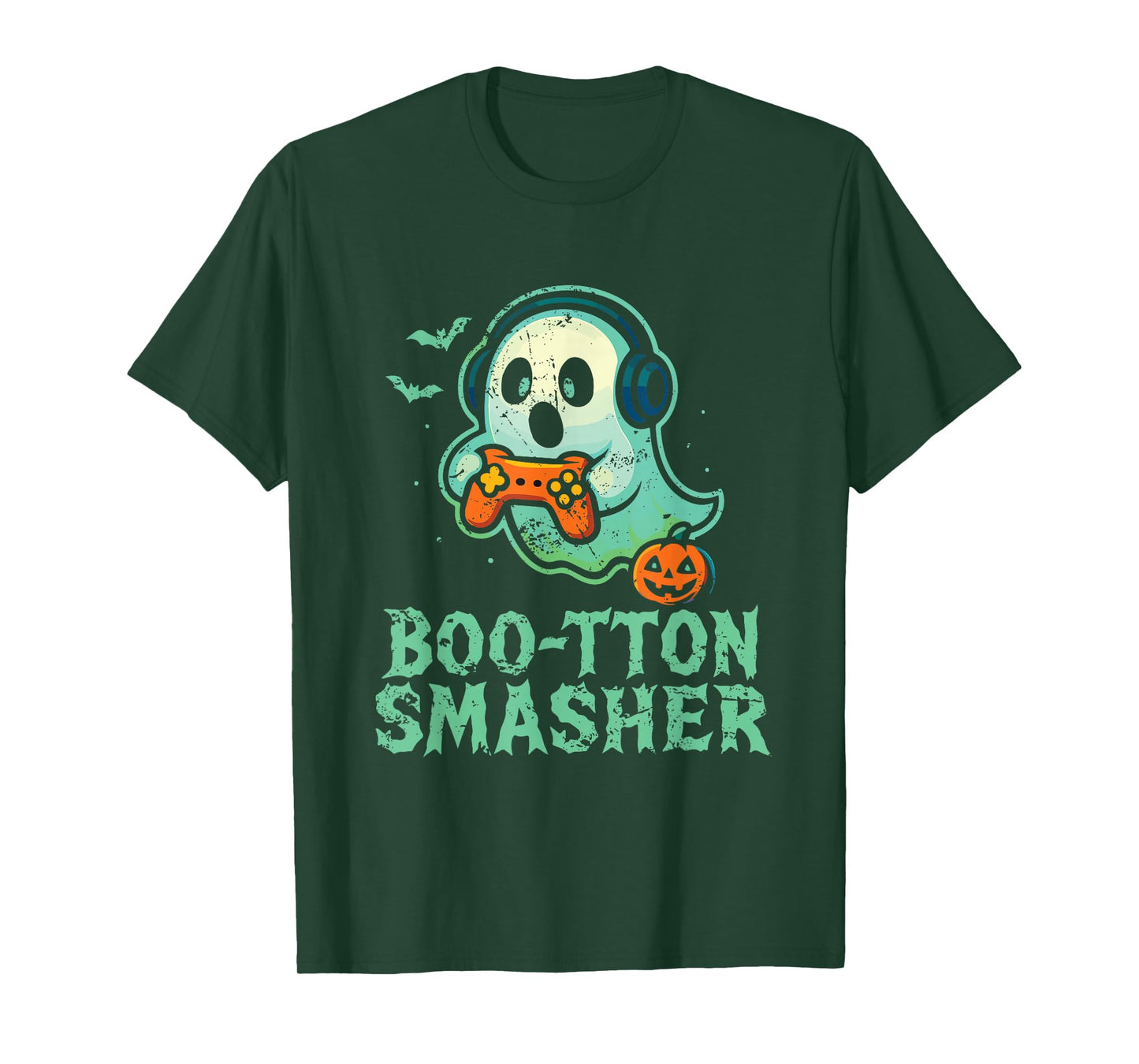 Boo-tton Smasher Gaming Ghost T-Shirt