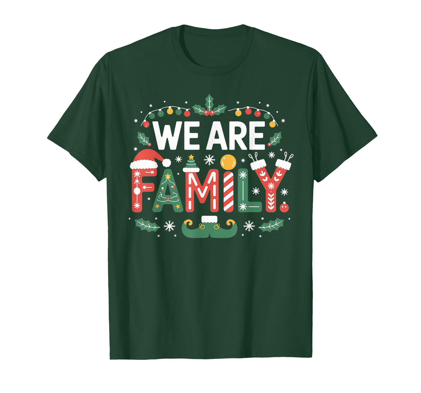 We are Family Christmas 2025 Pajamas Funny Matching Xmas T-Shirt