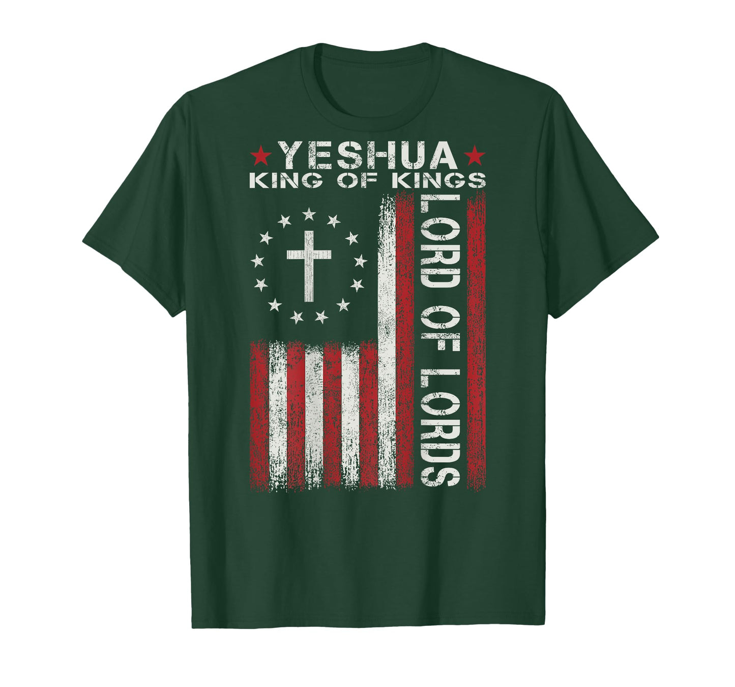 YESHUA Jesus Is King Christian Bible Faith Cross Religious T-Shirt