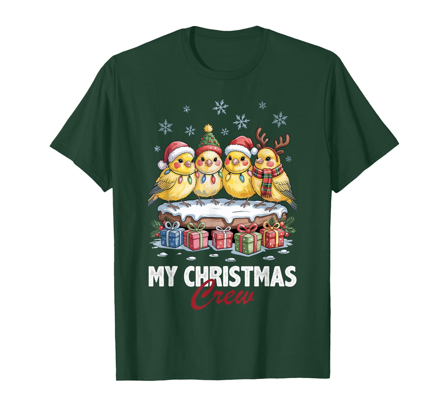 Canary Christmas Crew Cute Bird Lovers Funny Holiday Pajama T-Shirt
