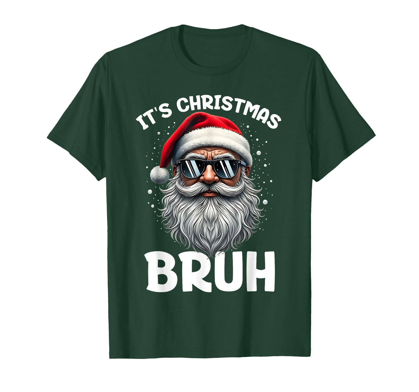 Bruh Christmas Boys Kids Santa Face Retro Sunglasses Xmas T-Shirt