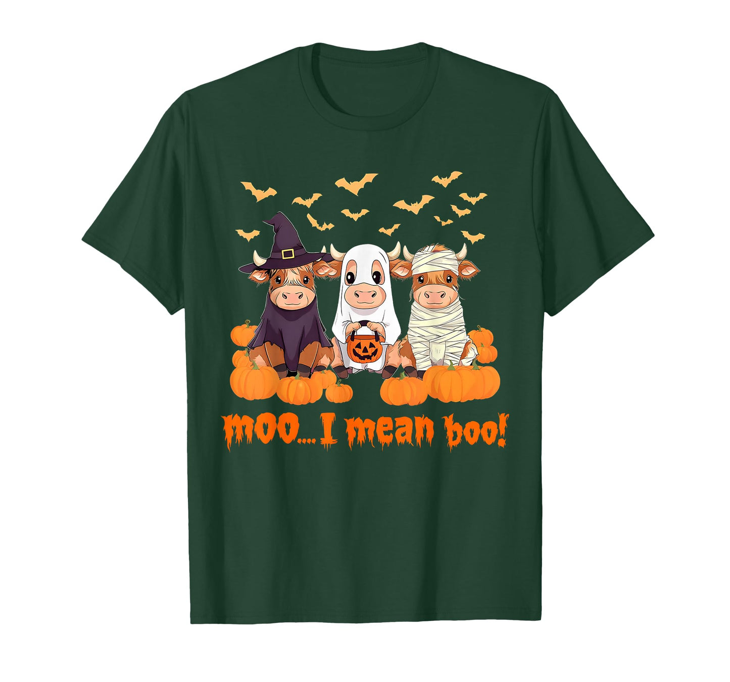 Moo I Mean Boo Spooky Heifer Halloween Bull Sheet Cow T-Shirt