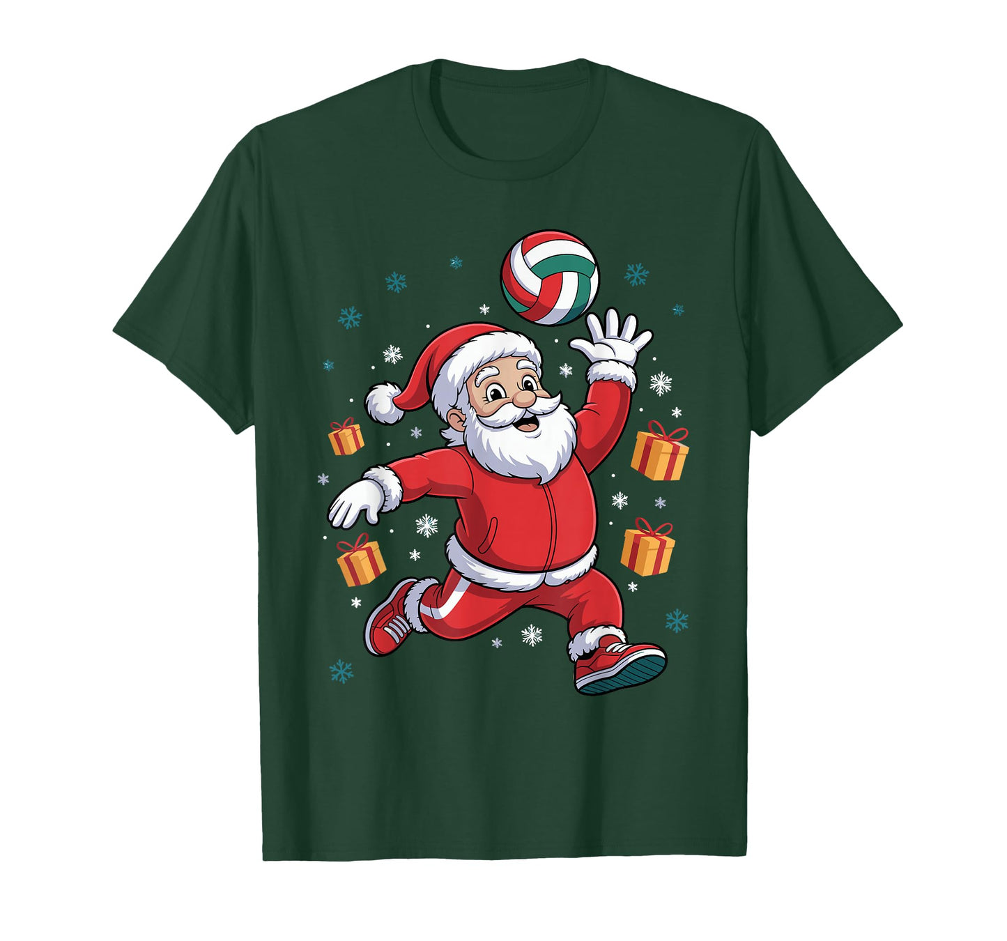 Funny Santa Playing Volleyball Holiday Christmas Xmas Pajama T-Shirt
