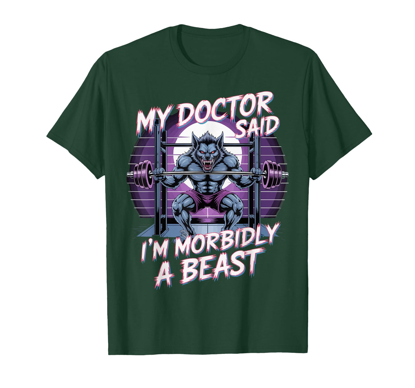 Funny Gym Workout Werewolf Muscle T-Shirt