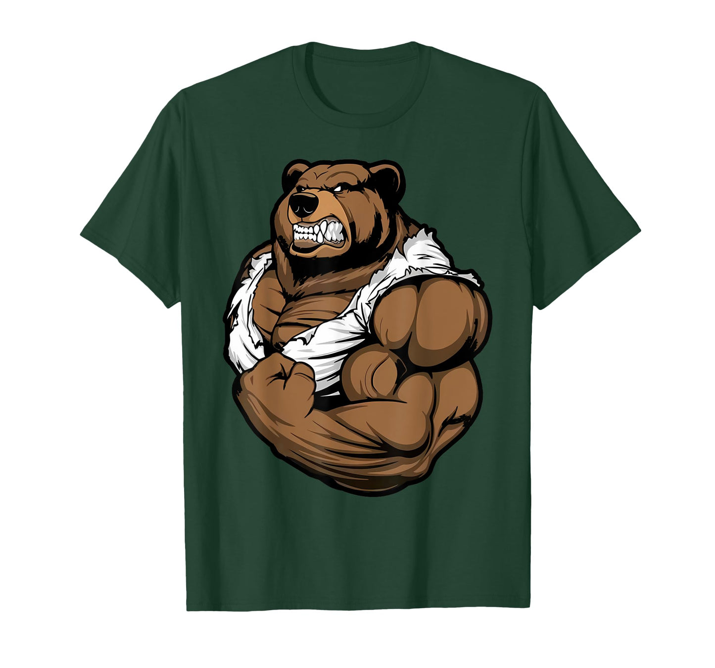 Bear Bodybuilder Muscular Body Gym Fitness Weightlifting T-Shirt