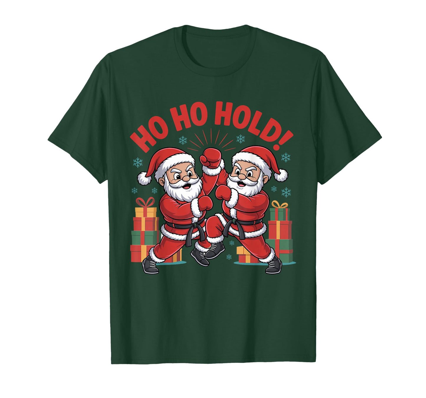 Funny Santa Playing Karate Martial Art Christmas Xmas Pajama T-Shirt