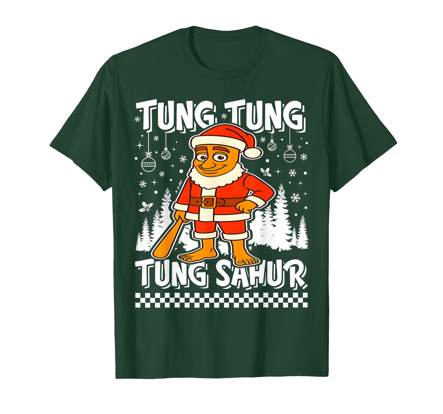 Tung Tung Tung Sahur Santa Claus Italian Brainrot Christmas T-Shirt