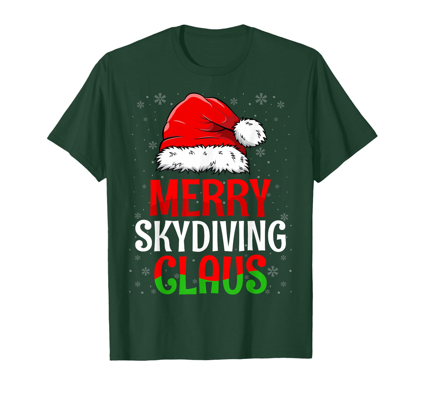 Merry Skydiving Claus Christmas Day Skydiver Santa Hat Xmas T-Shirt