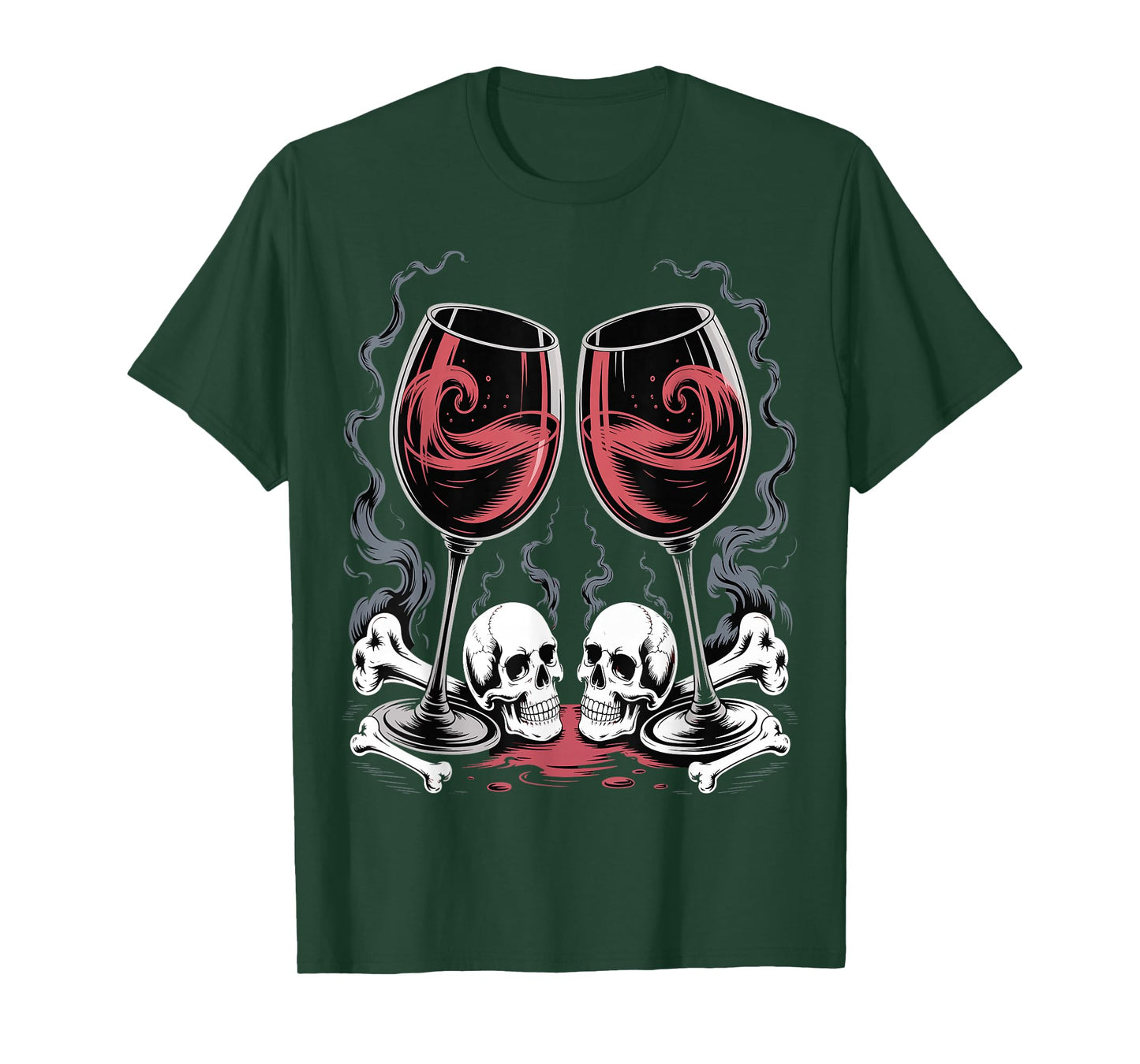 Glasses of Wine Halloween Costume Funny Spooky Tee T-Shirt