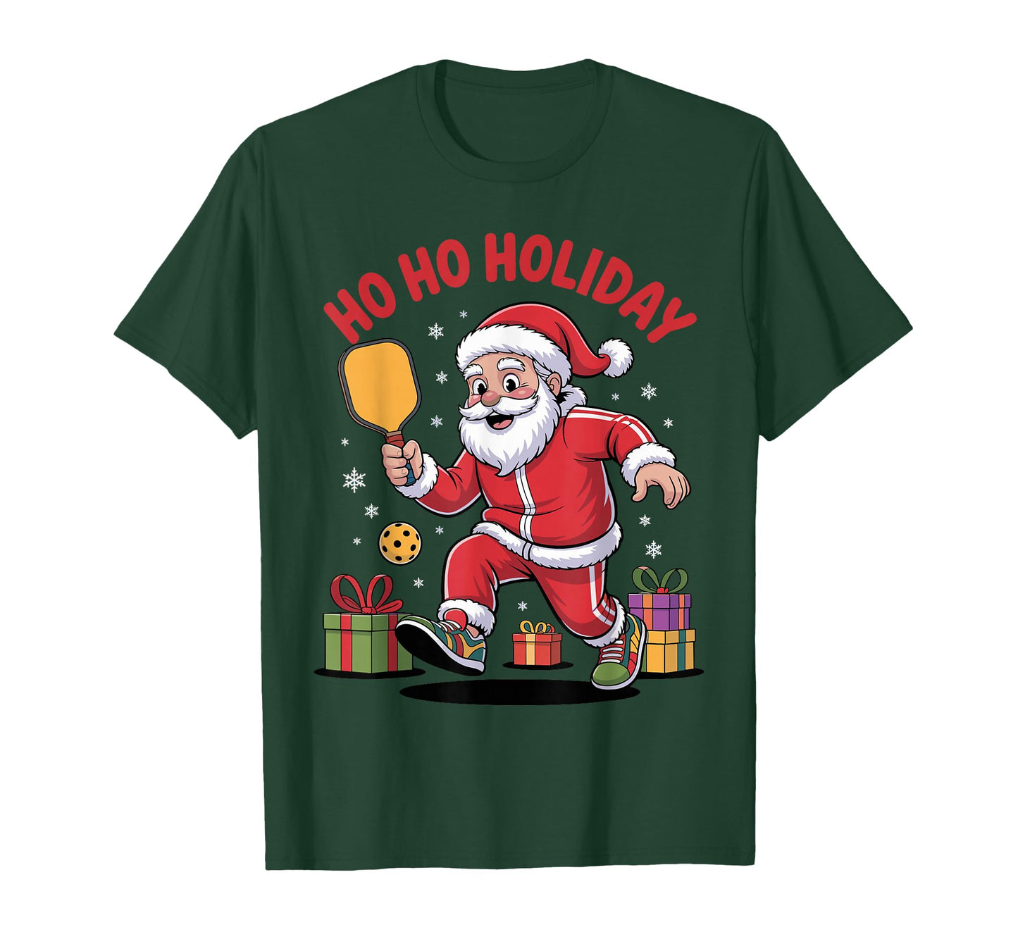 Santa Playing Pickleball Funny Holiday Christmas Xmas Pajama T-Shirt