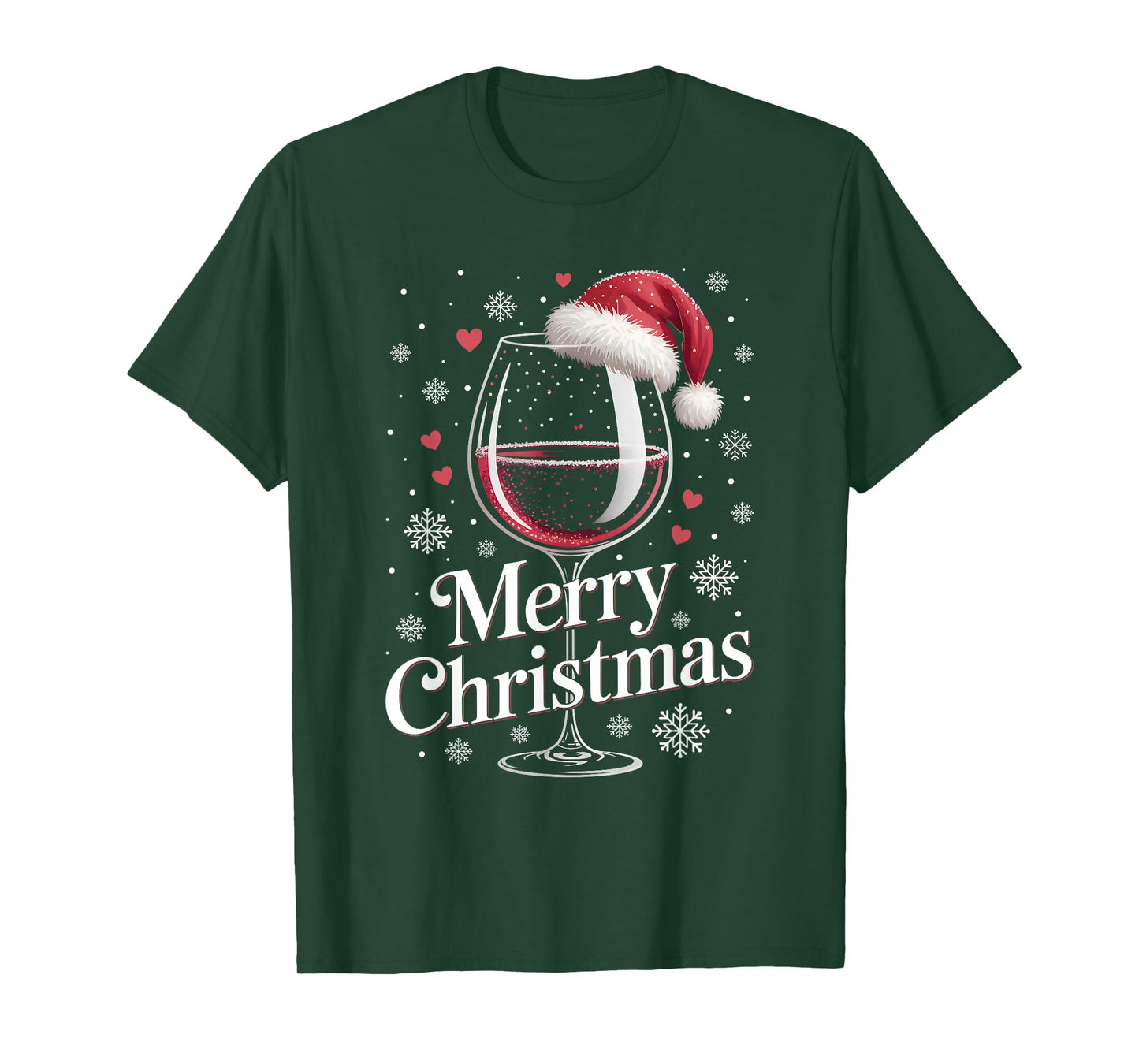 Party Outfit Christmas Pajamas Women Wine Glass Wine T-Shirt
