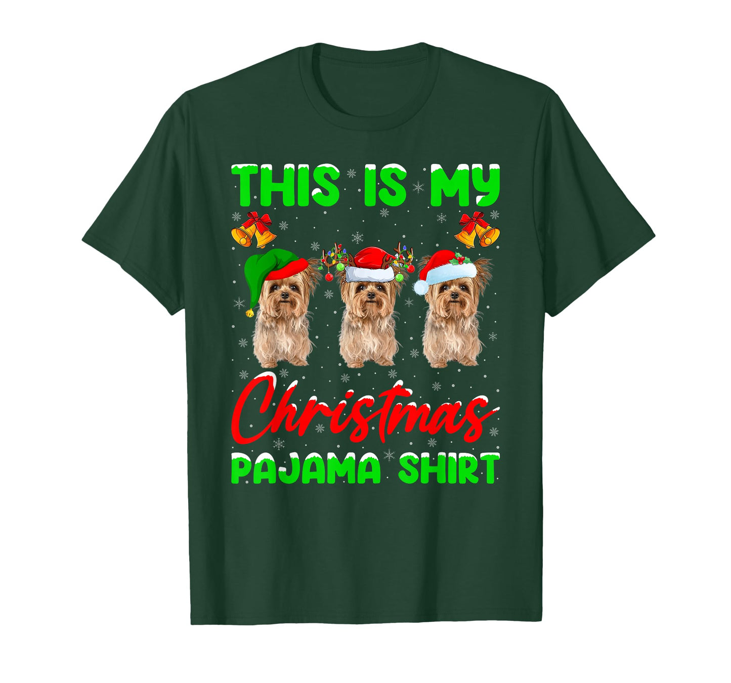 This is My Christmas Pajamas Funny Yorkie Dog Christmas T-Shirt