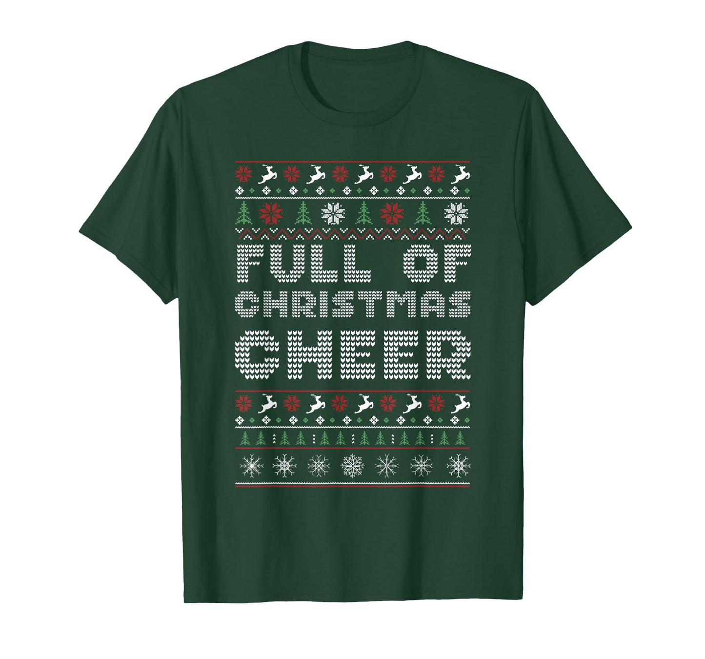 Funny Full of Christmas Cheer Beer Ugly Matching Couples T-Shirt