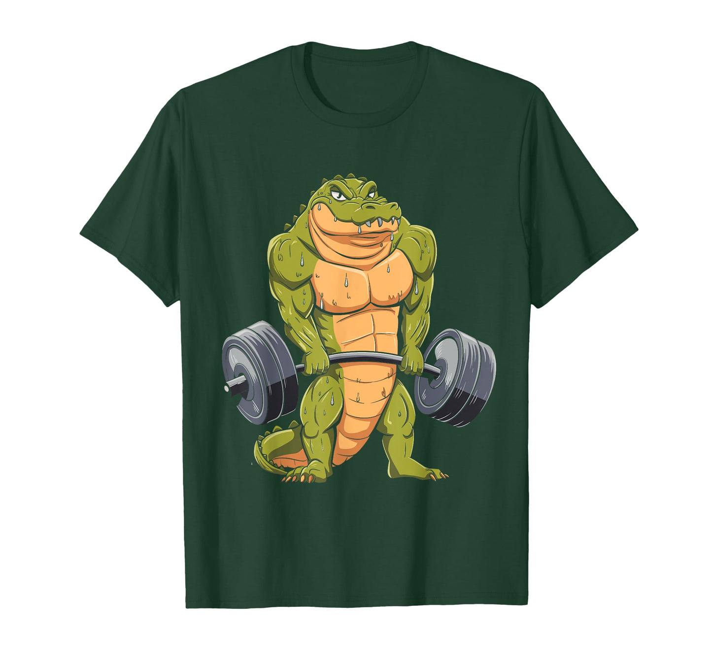 Funny Alligator Weightlifting Deadlift Fitness Gym Barbell T-Shirt