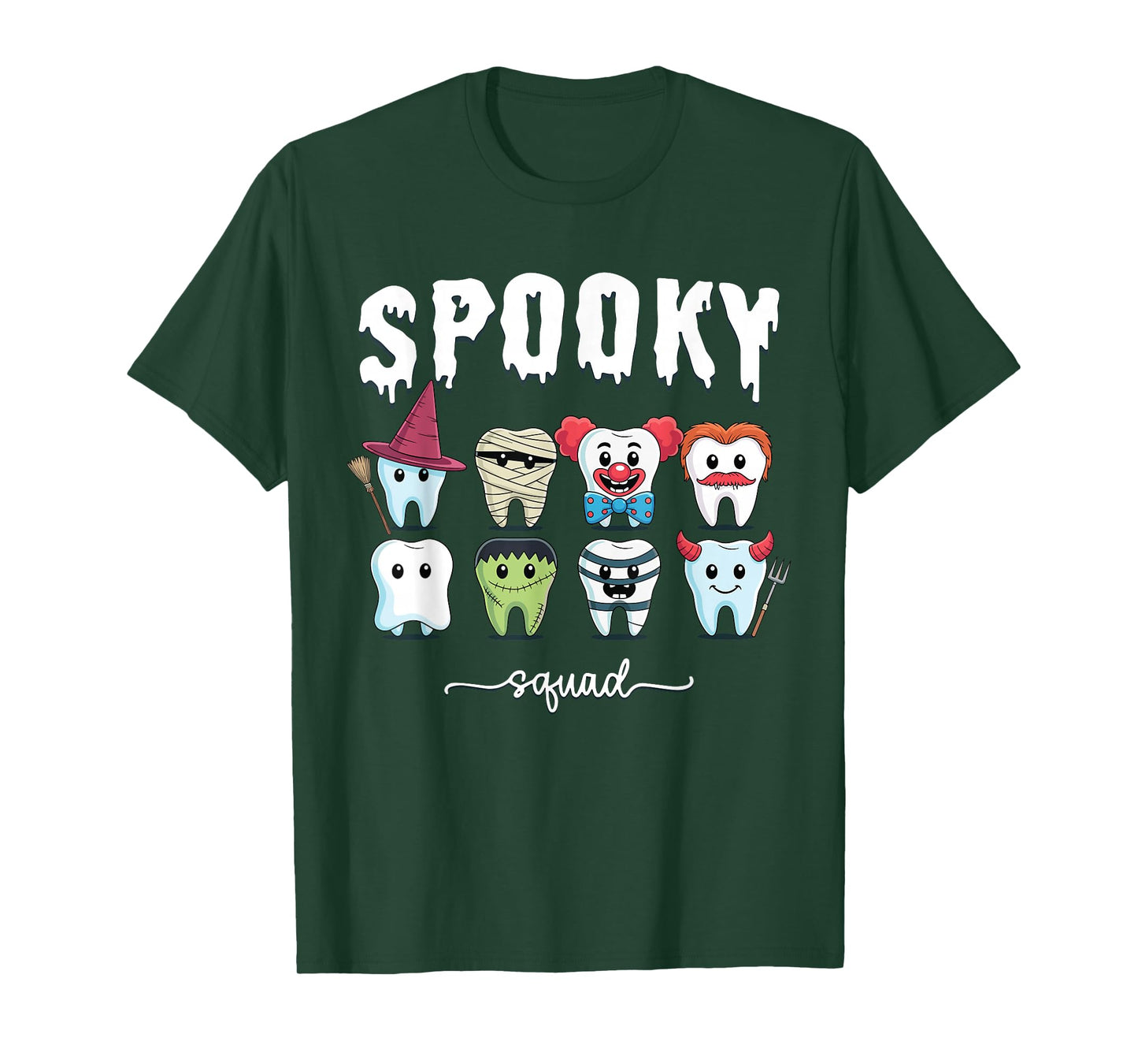 Cute Teeth Funny Costume Spooky Squad Halloween Dentist T-Shirt