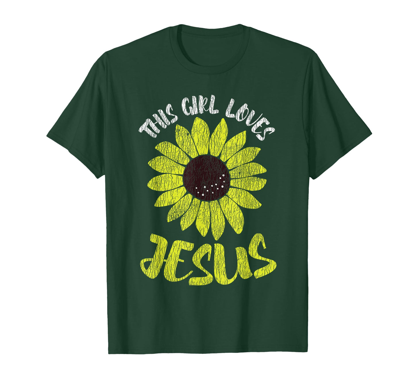 Vintage Sunflower This Girl Loves Jesus Women Christian T-Shirt
