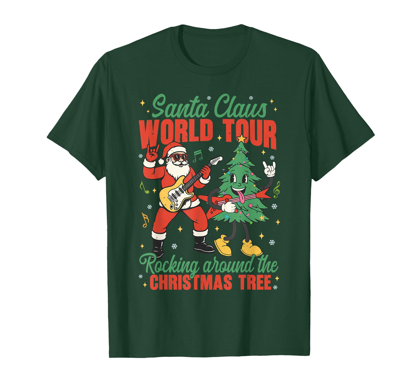 Santa Claus World Tour Rocking Around The Christmas Tree Men T-Shirt