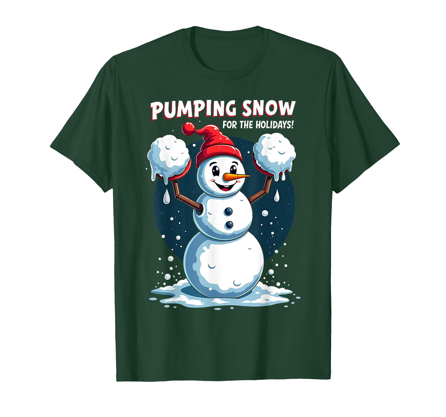 Funny Workout Snowman Christmas Holiday Gym Lifting Snow T-Shirt