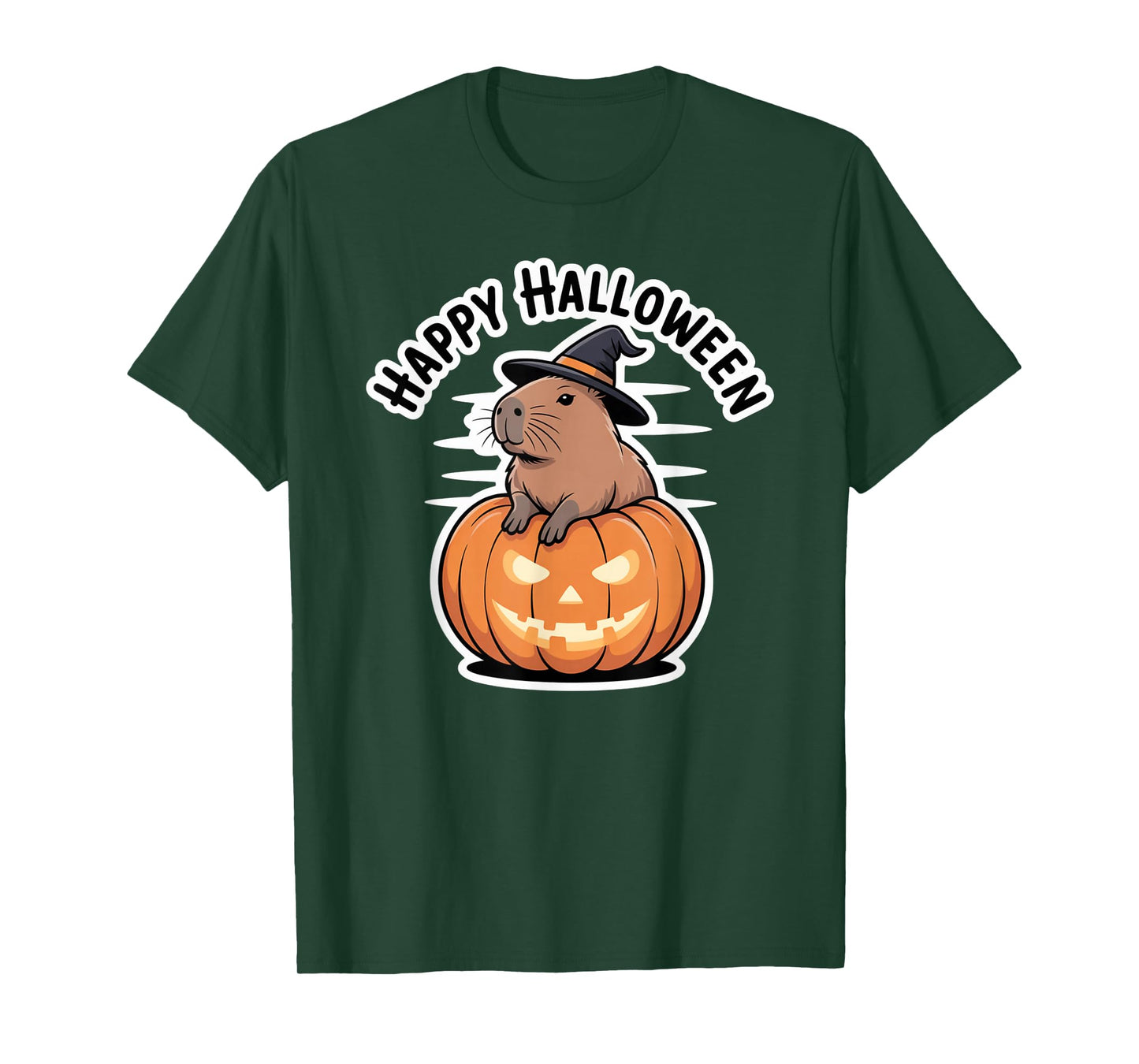 Capybara Witch Hat Happy Halloween Fall T-Shirt