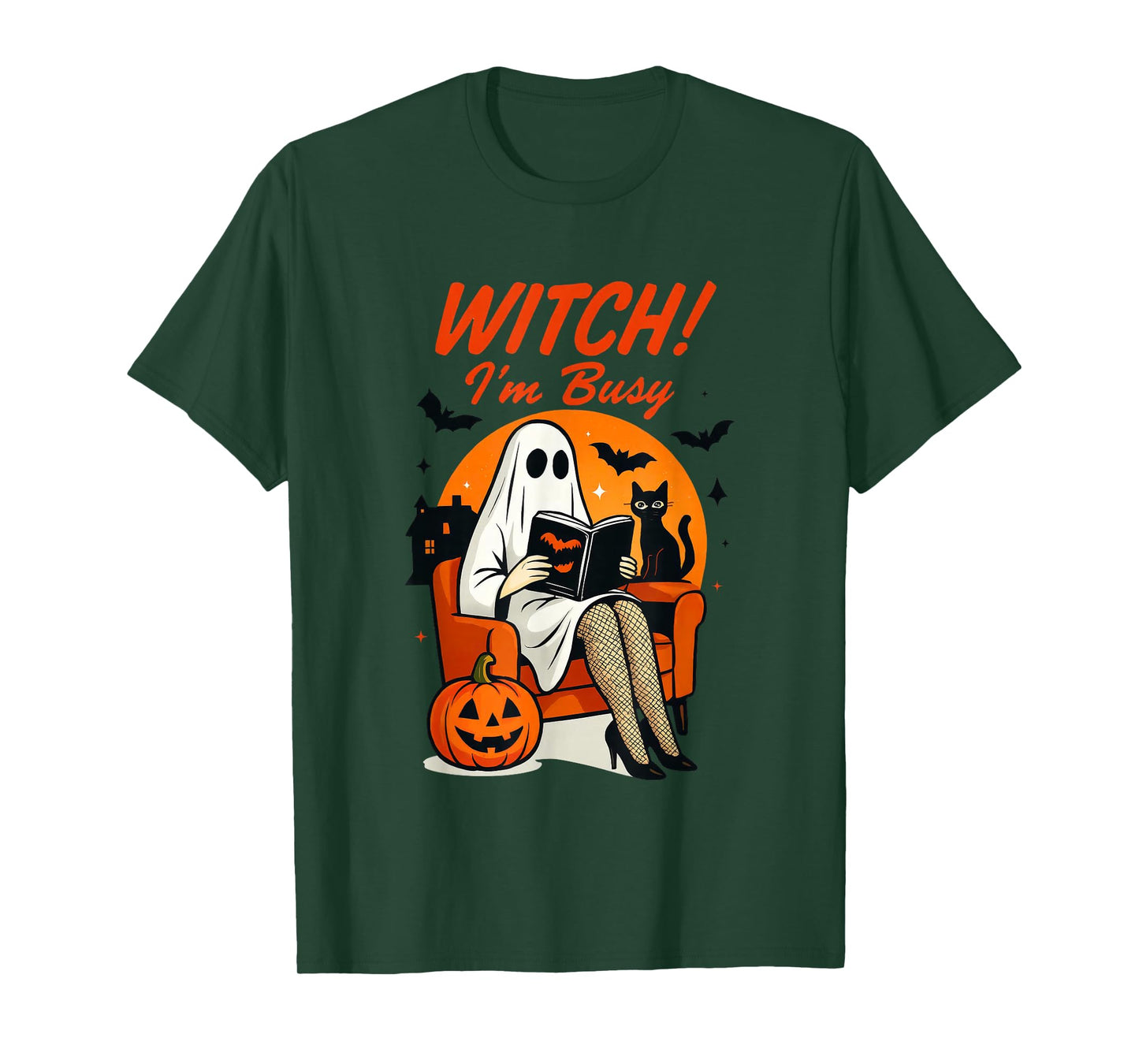 Witch I'm Busy Halloween Ghost Reading Fun T-Shirt