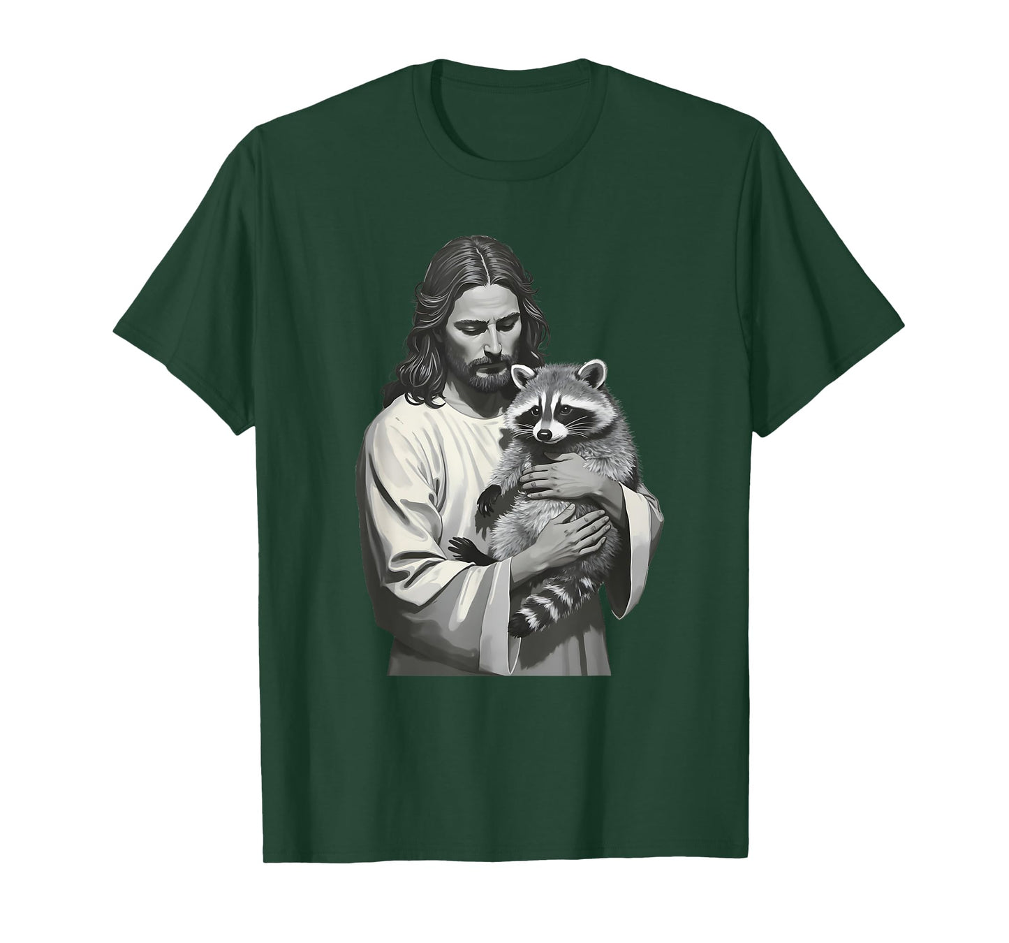 Racoon Lover Trash Panda Christian Jesus Holding A Raccoon T-Shirt