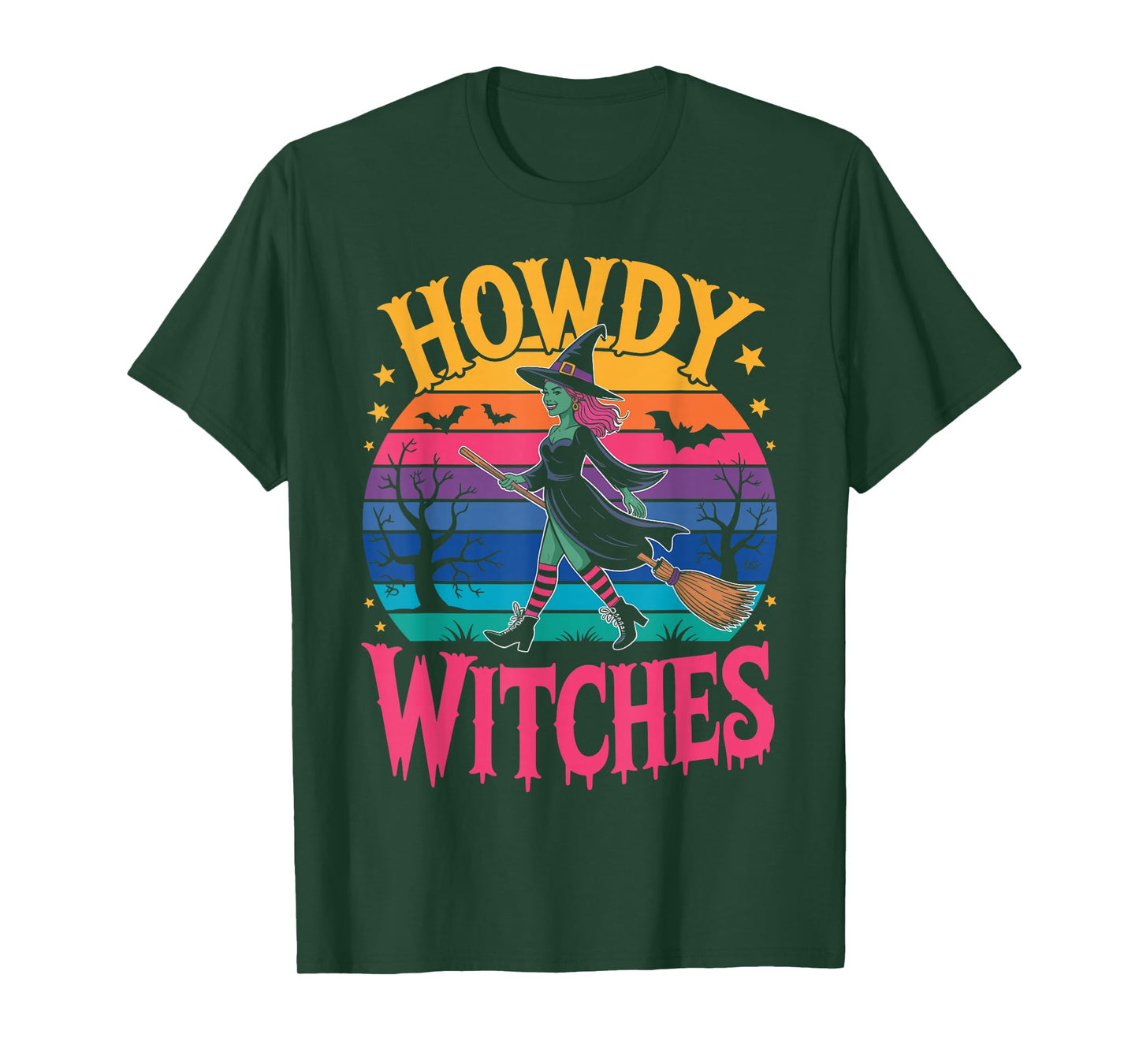 Howdy Witches Witch Halloween Costume Spooky Season Womens T-Shirt