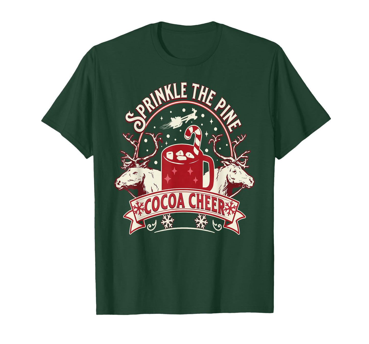 Sprinkle The Pine Cocoa Cheer Retro Holiday Humor T-Shirt