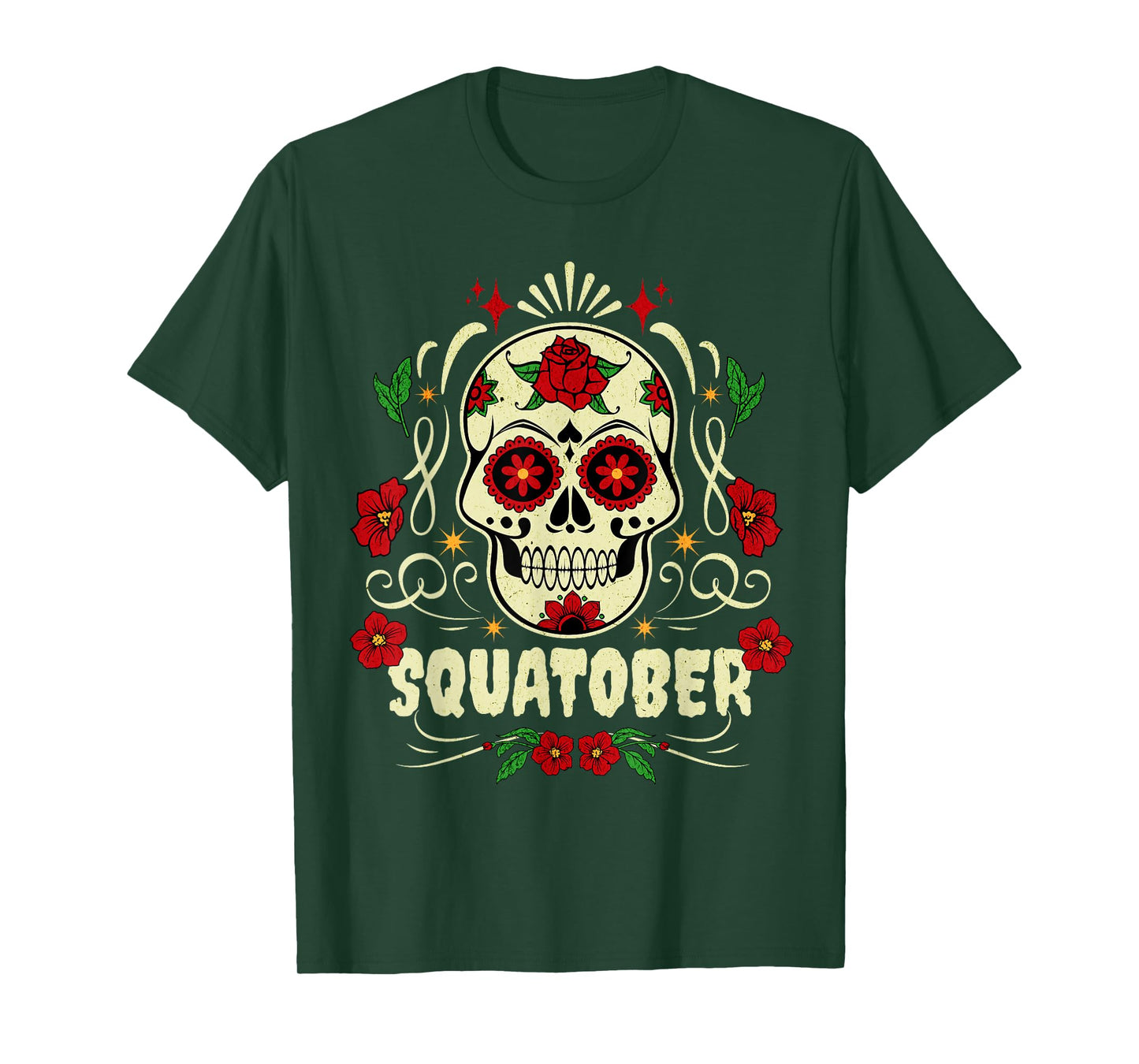 SQUATOBER October Squat Challenge Sugar Skull T-Shirt