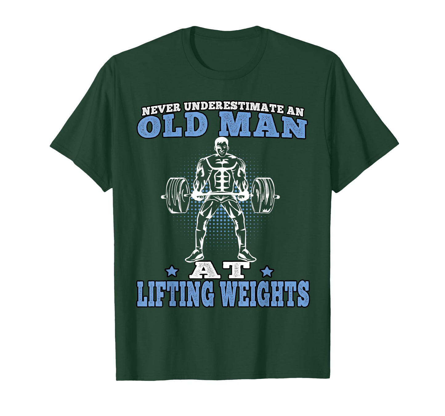 Old Man at Lifting Weights Workout Fitness Gym T-Shirt