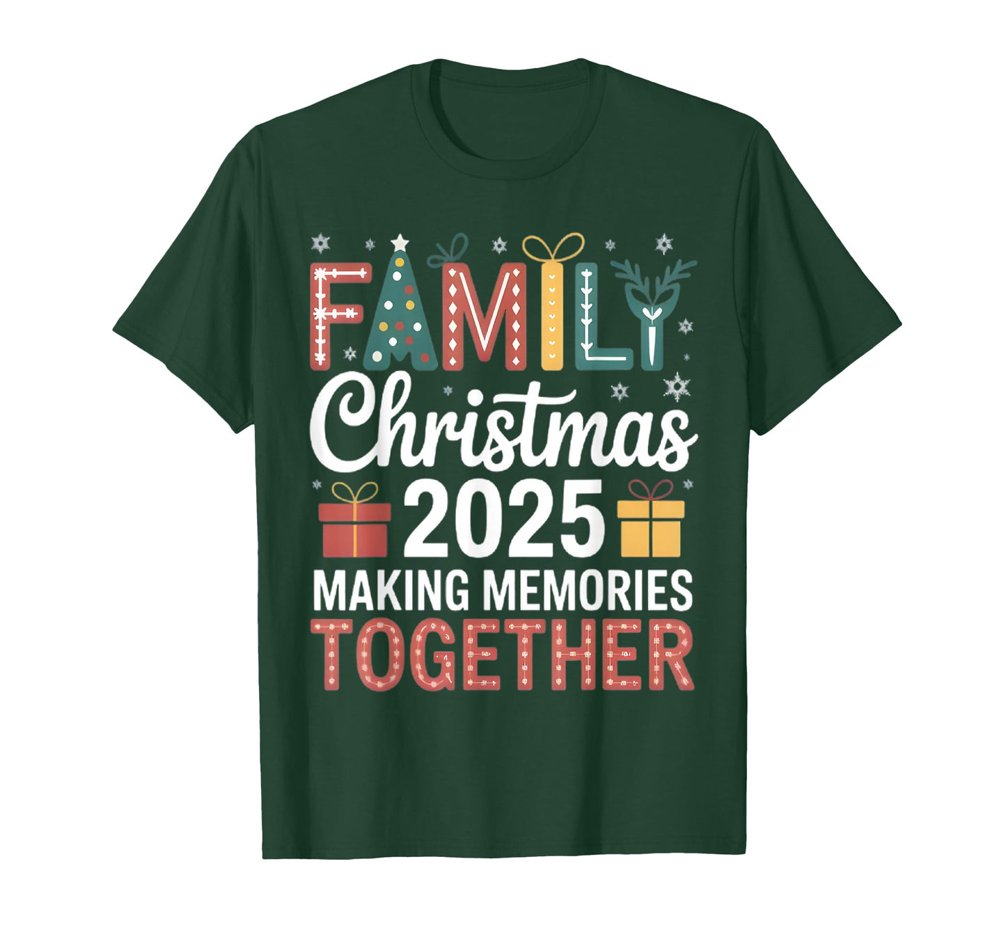 Family Christmas 2025 Matching Squad Santa Elf Funny Xmas T-Shirt