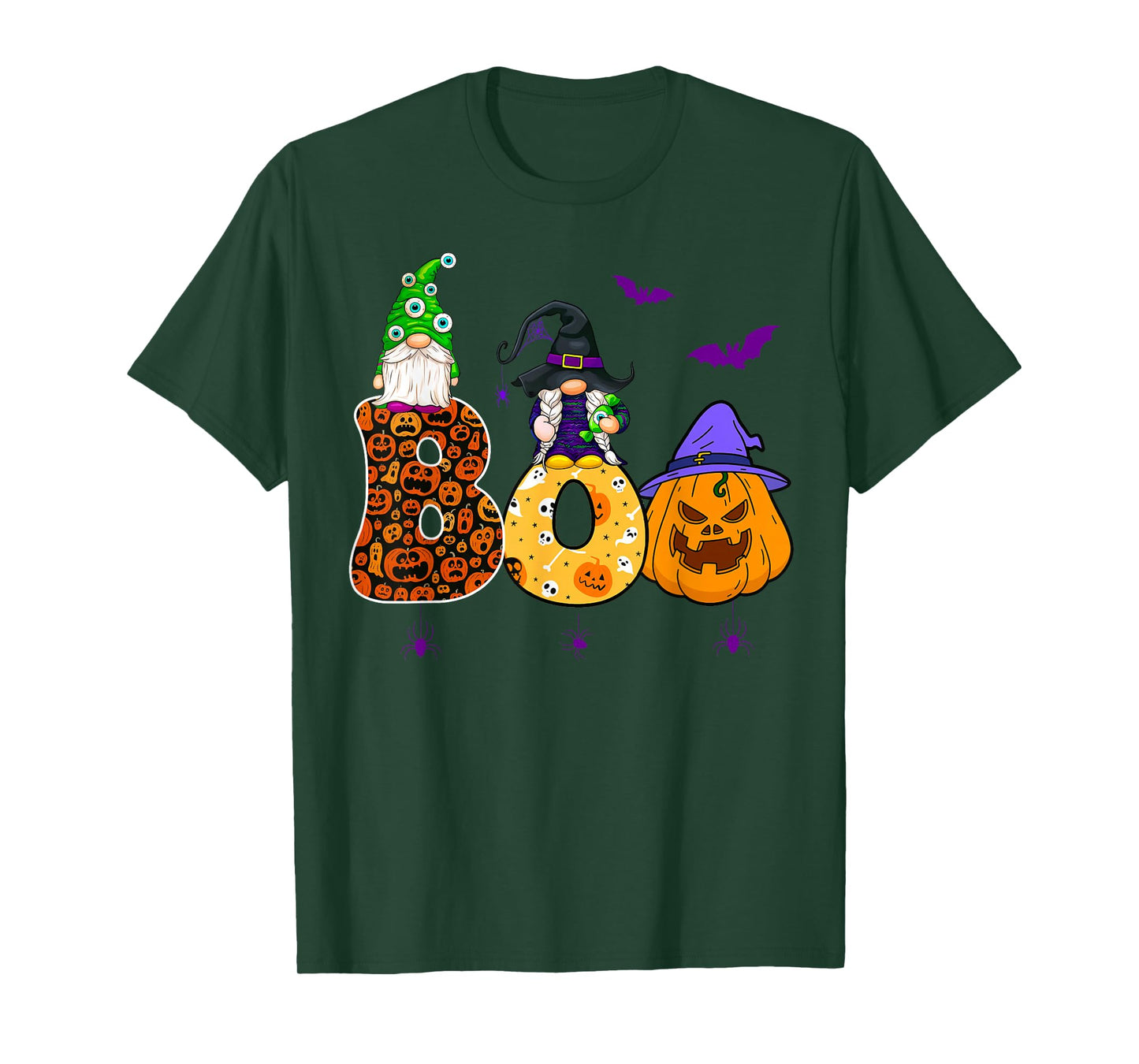 Funny Boo Witch Gnome Pumpkins Happy Halloween Costume T-Shirt